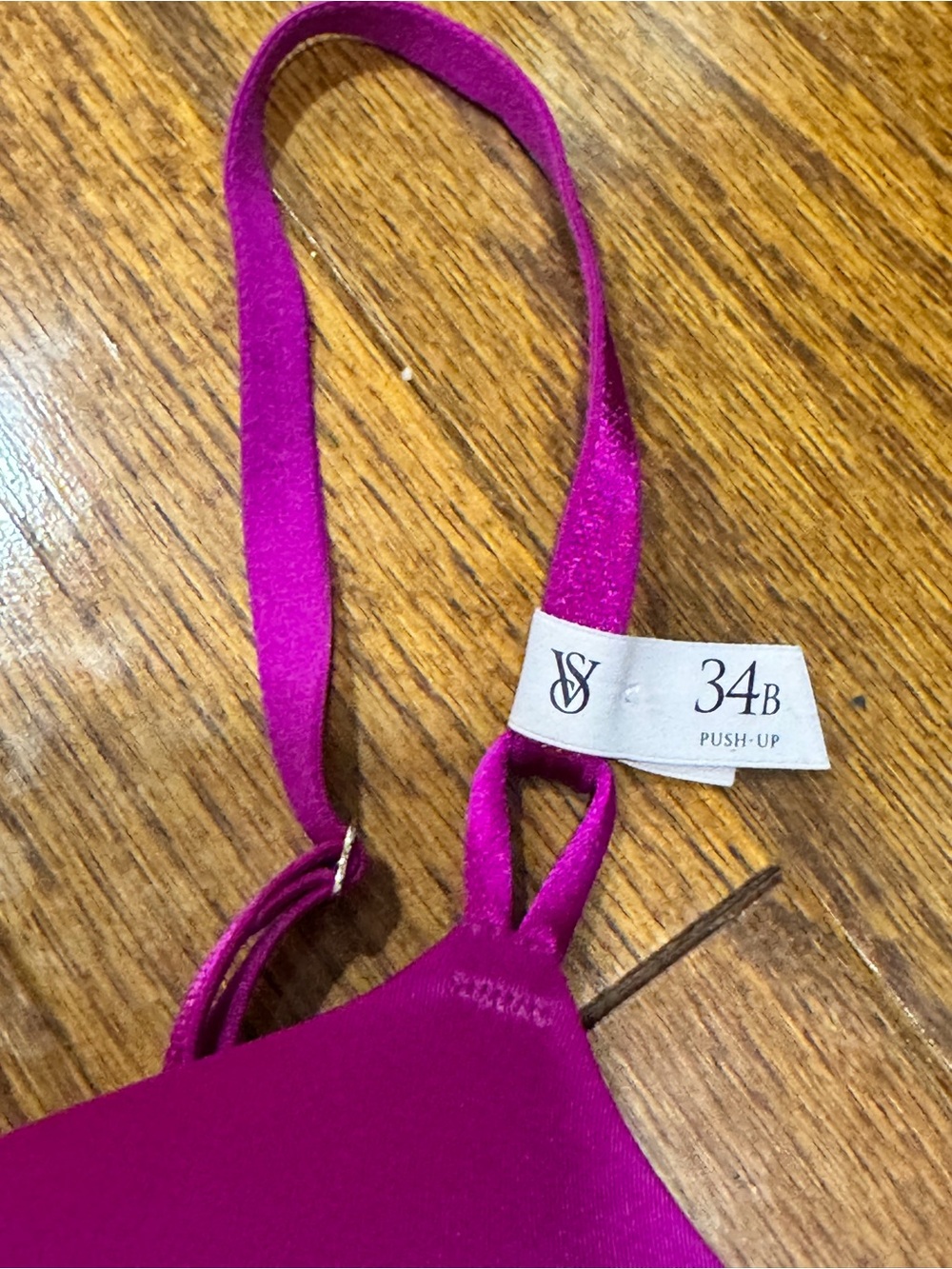 Victoria’s Secret Bombshell Satin Plunge RARE Pink Push Up Bra Adds 2 Cups 34B - Picture 5 of 9